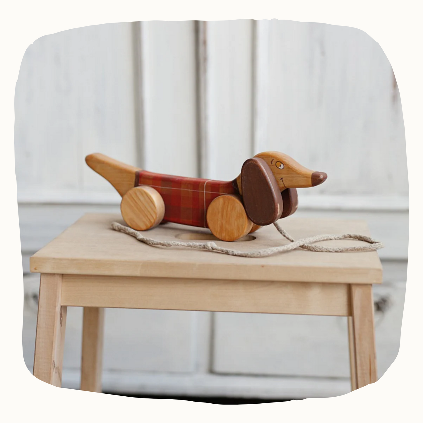 Organic Wooden Pull Along Sausage Dog (Dachshund)