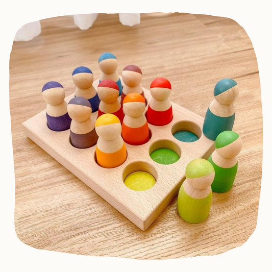 Rainbow Buddies In Sorting board